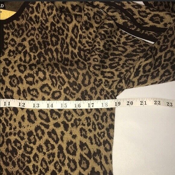 Nina Leonard for QVC Leopard Cardigan Jacket & Scarf Vintage Sz.4 - Picture 5 of 11